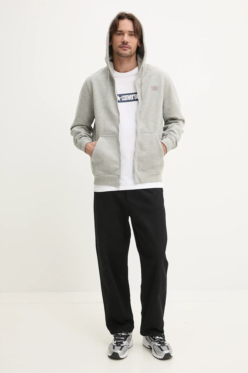 Кофта Dickies мужская цвет серый с капюшоном меланж DK0A4XD3HG01 Кофта Dickies мужская цвет серый с капюшоном меланж DK0A4XD3HG01