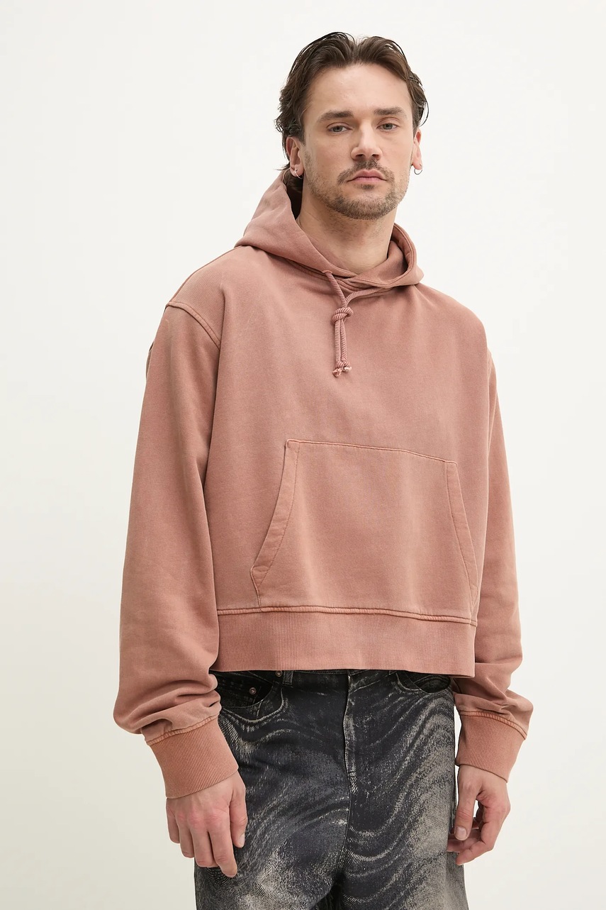 Βαμβακερή μπλούζα CAMPERLAB χρώμα: πορτοκαλί, με κουκούλα, AU00018.002 φωτογραφία