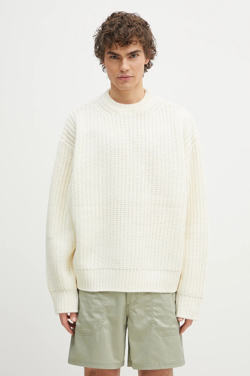 MKI MIYUKI ZOKU sweter z domieszką wełny Chunky Rib Knit Crewneck