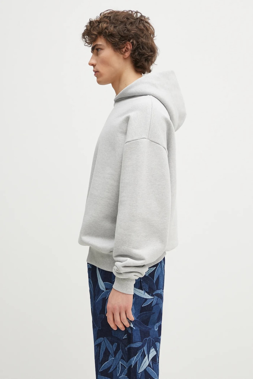 Хлопковая кофта MKI MIYUKI ZOKU 800 Gsm Superweight Hoody мужская цвет серый с капюшоном однотонная 800.GSM.SUPERW.HOO Хлопковая кофта MKI MIYUKI ZOKU 800 Gsm Superweight Hoody мужская цвет серый с капюшоном однотонная 800.GSM.SUPERW.HOO