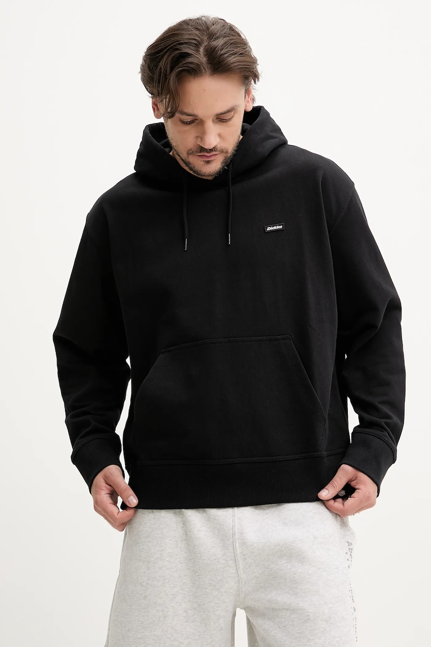 Dickies bluza Clancy Heavyweight Hoodie Black barbati, culoarea negru, cu glugă, neted, DK0A87CJBLK1