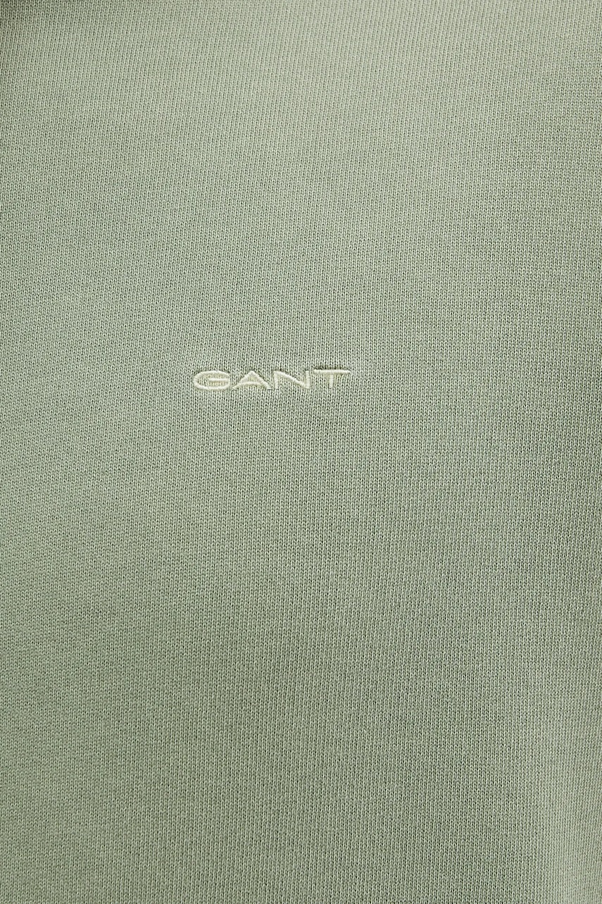 Βαμβακερή μπλούζα Gant χρώμα: πράσινο, με κουκούλα, 2067035 φωτογραφία