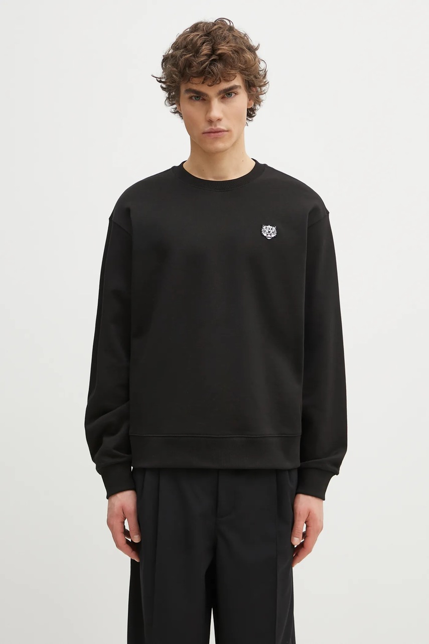 Kenzo hanorac de bumbac barbati, culoarea negru, neted, FF55SW2624MF.99J