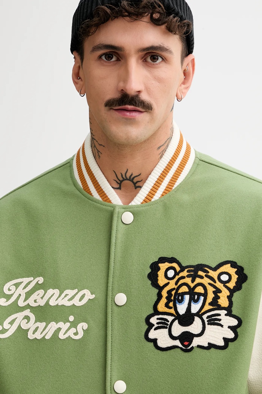 Bunda z vlněné směsi Kenzo x Verdy (obrázek 4)