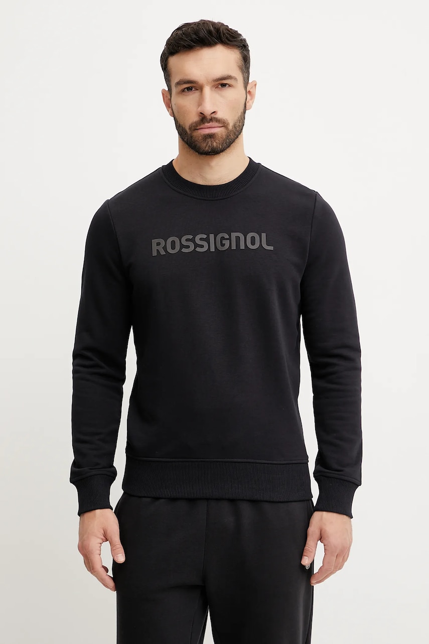 Rossignol bluza Prarion barbati, culoarea negru, cu imprimeu, RLNMS07 Rossignol bluza Prarion barbati, culoarea negru, cu imprimeu, RLNMS07