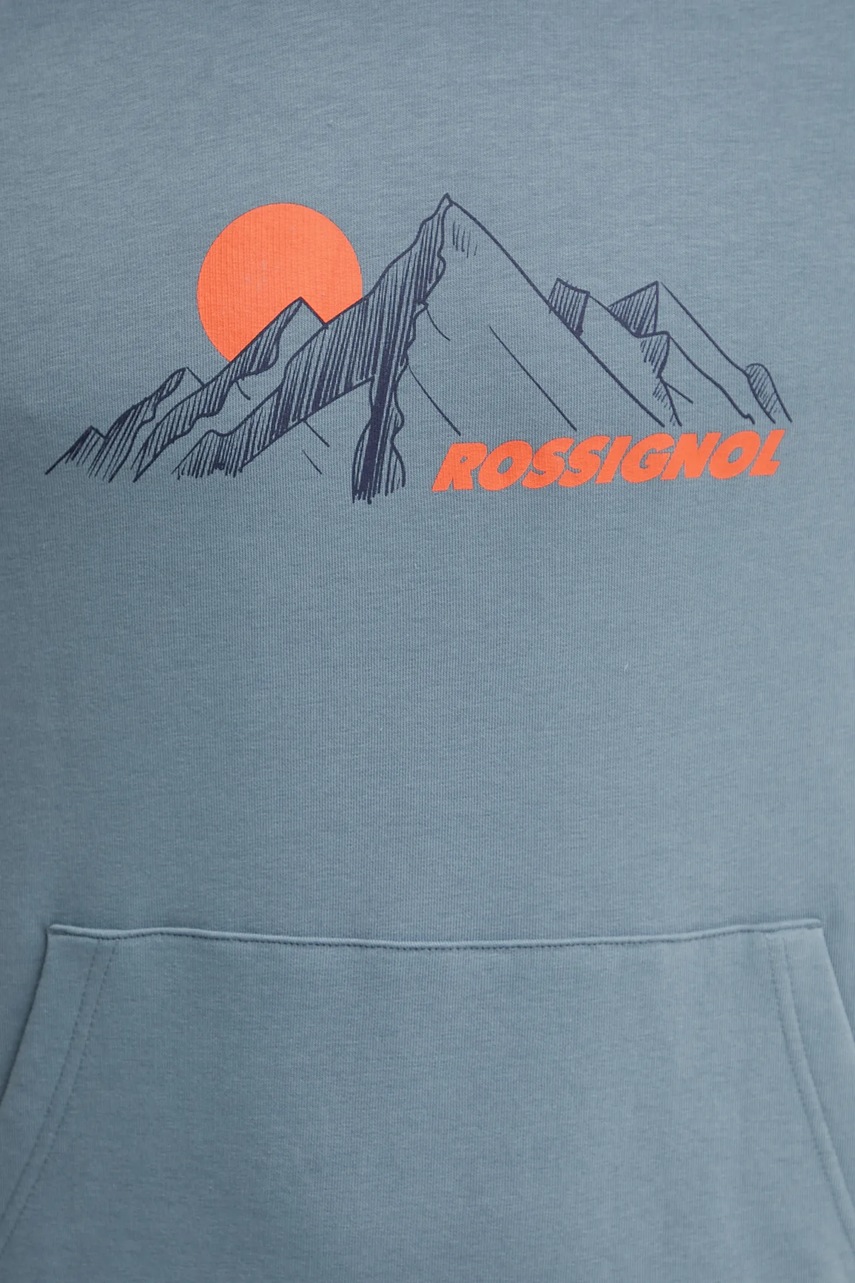 Μπλούζα Rossignol Waterfall χρώμα: μπλε, με κουκούλα, RLNMS10 φωτογραφία