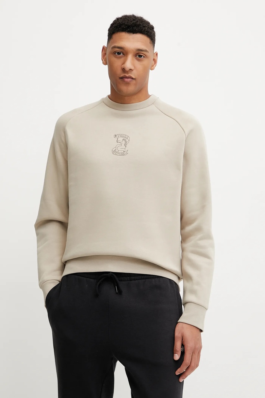 Βαμβακερή μπλούζα Picture Terra χρώμα: μπεζ, MSW0475 φωτογραφία