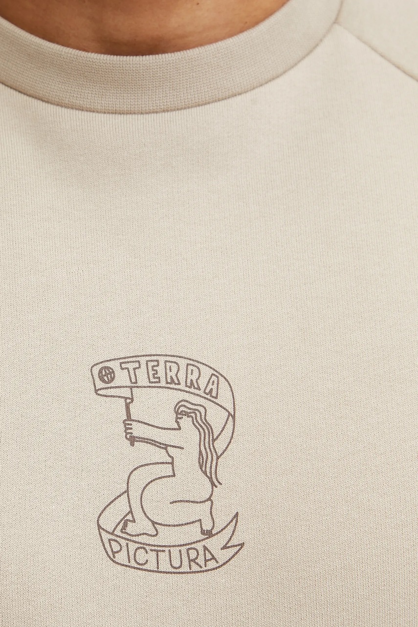 Βαμβακερή μπλούζα Picture Terra χρώμα: μπεζ, MSW0475 φωτογραφία