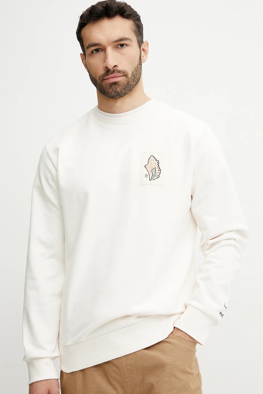 Βαμβακερή μπλούζα Picture Jean Julien χρώμα: μπεζ, MSW0501 φωτογραφία