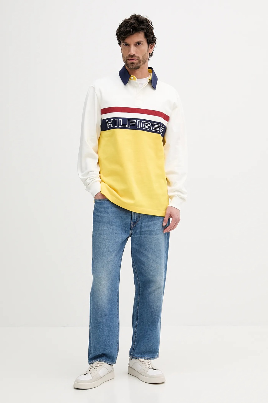 Хлопковая кофта Tommy Hilfiger SAILING цвет белый узор MN0MN00018