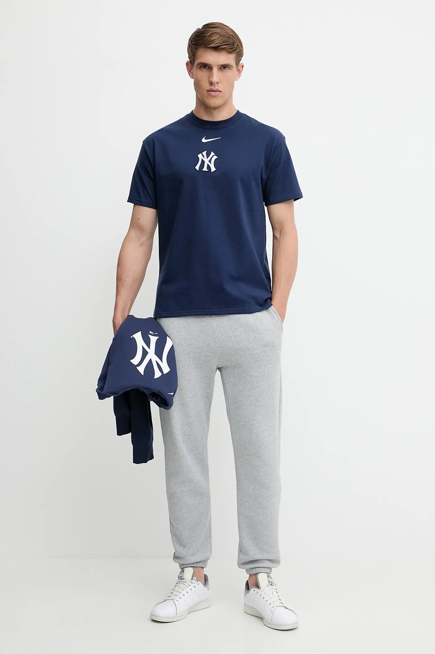 Кофта Nike New York Yankees цвет синий с капюшоном с принтом NKDK-44B-NK-CKX