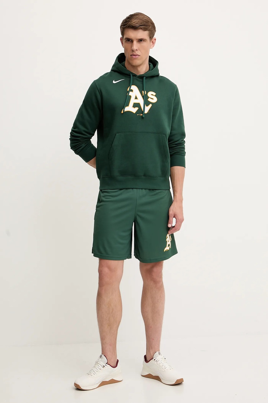 Кофта Nike Oakland Athletics цвет зелёный с капюшоном с принтом NKDK-3EY-FZ-CKX