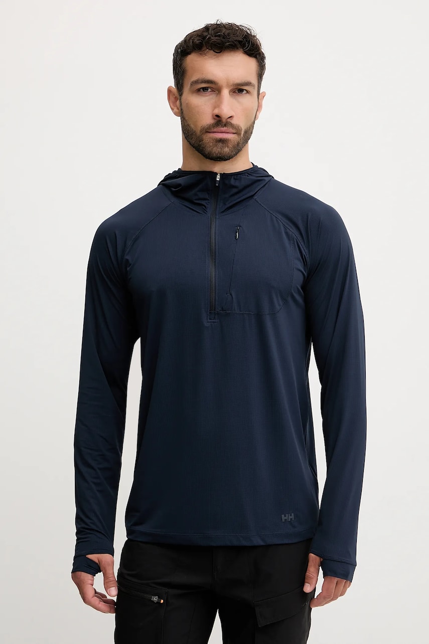 Helly Hansen hanorac în aer liber SHINE SOLEN culoarea bleumarin, cu glugă, uni, 49571