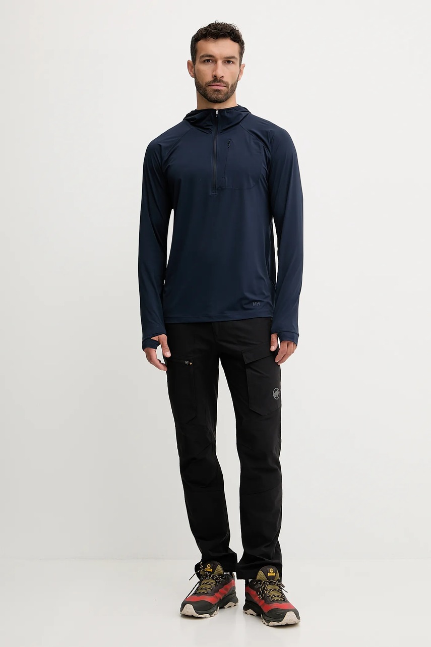 Кофта outdoor Helly Hansen SHINE SOLEN цвет синий с капюшоном однотонная 49571