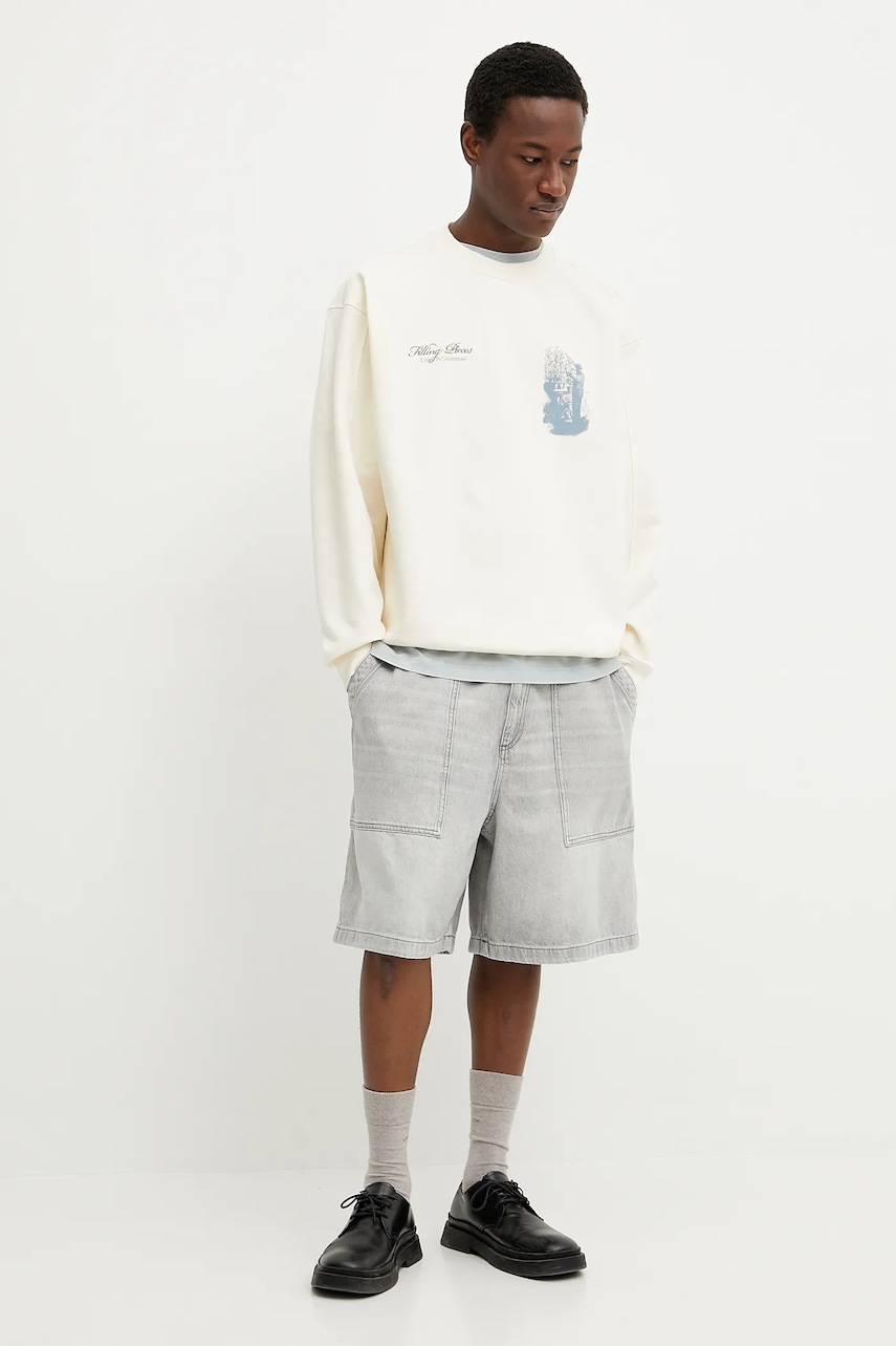 Хлопковая кофта Filling Pieces цвет бежевый узор 74599859936 Хлопковая кофта Filling Pieces цвет бежевый узор 74599859936