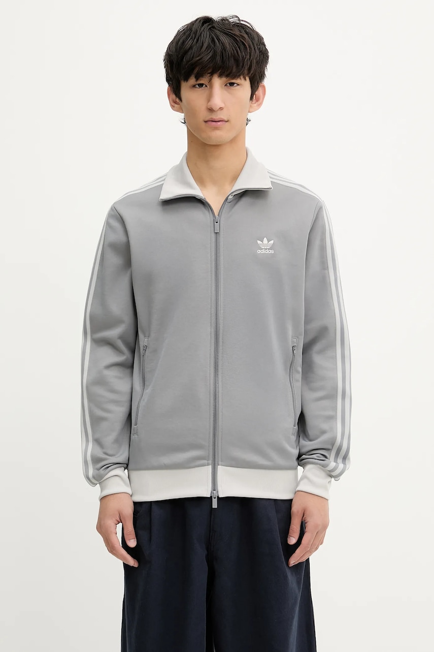 adidas Originals bluză Classic Track Top culoarea gri, cu imprimeu, JP1226