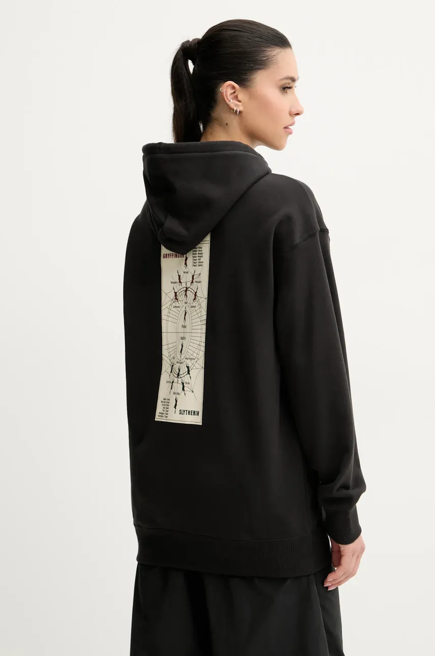 Puma hanorac de bumbac PUMA x HARRY POTTER culoarea negru, cu glugă, cu imprimeu, 630093
