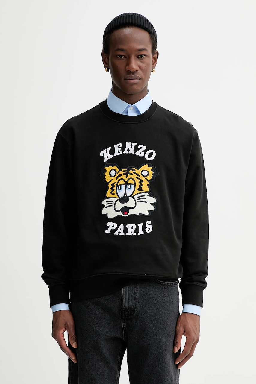 Kenzo hanorac de bumbac x Verdy culoarea negru, cu imprimeu, FF58SW2394MF.99J