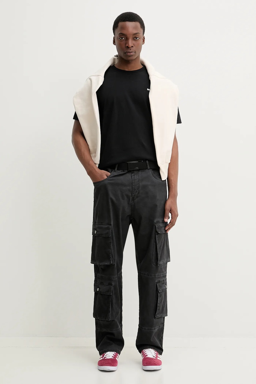 Βαμβακερή μπλούζα Barrow χρώμα: μπεζ, με κουκούλα, S5BWUAHS158 φωτογραφία