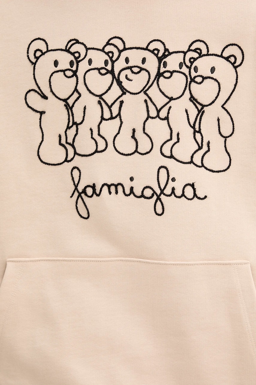 Βαμβακερή μπλούζα Inbetweeners χρώμα: μπεζ, με κουκούλα, S5TWUAHS029 φωτογραφία