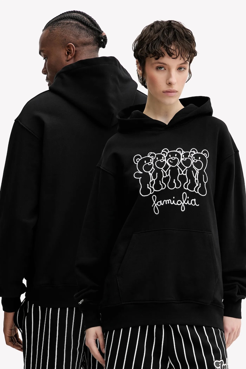 Inbetweeners hanorac de bumbac culoarea negru, cu glugă, cu imprimeu, S5TWUAHS029