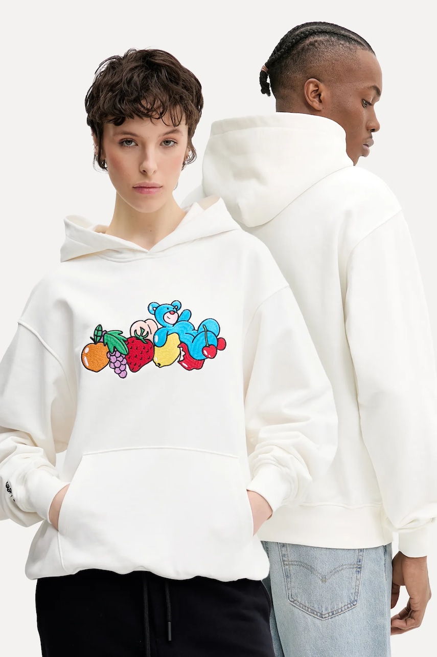 Inbetweeners hanorac de bumbac culoarea bej, cu glugă, cu imprimeu, S5TWUAHS032