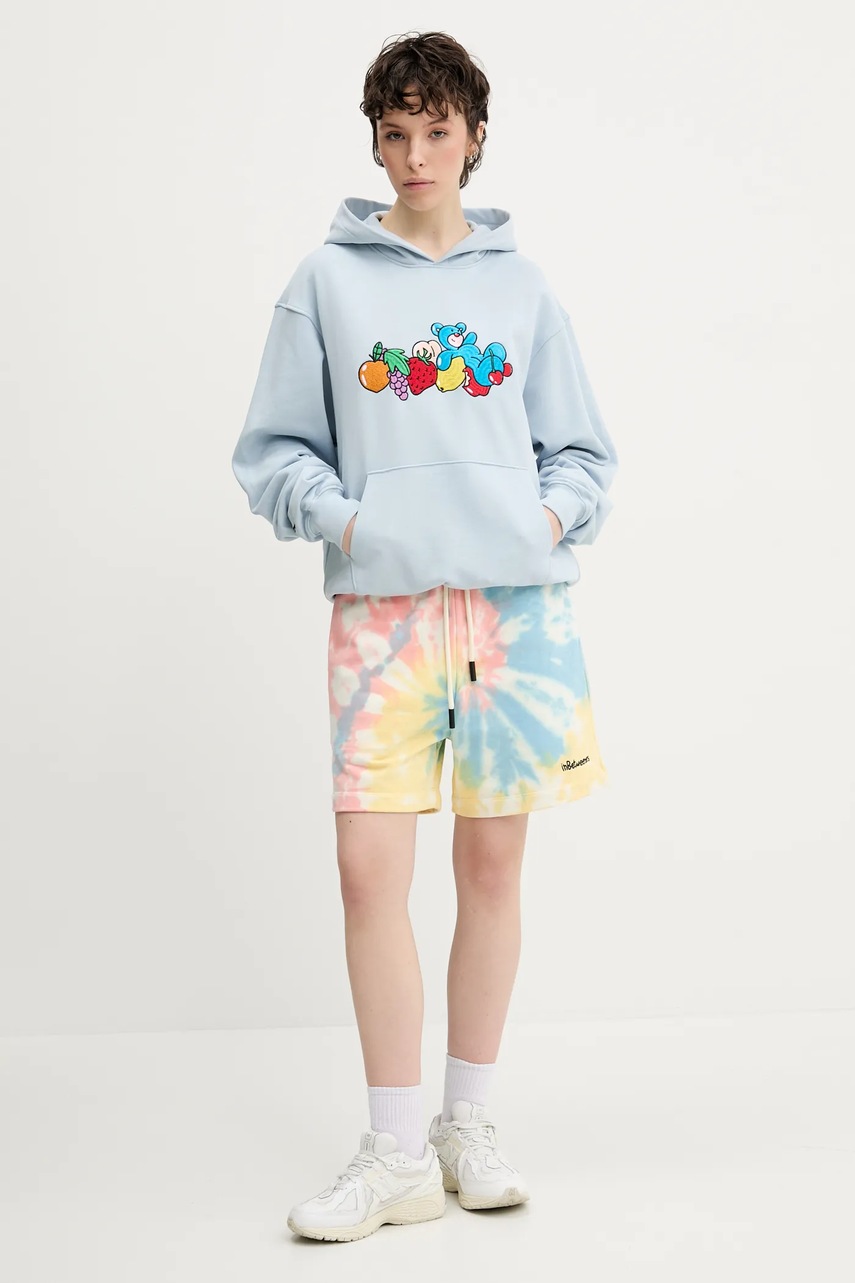 Βαμβακερή μπλούζα Inbetweeners χρώμα: μπλε, με κουκούλα, S5TWUAHS032 φωτογραφία