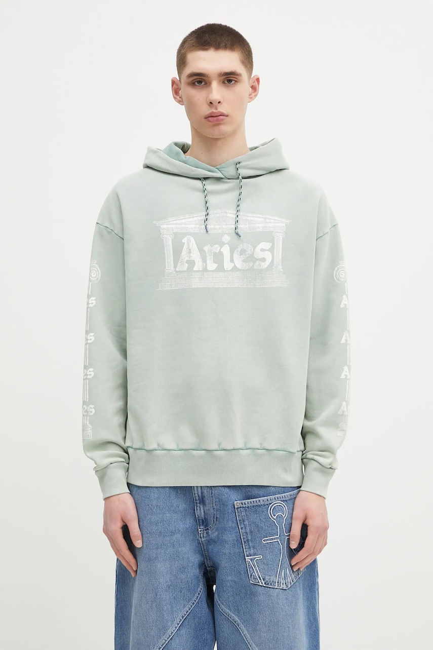 Aries bluza bawełniana Aged Ancient Column Hoodie