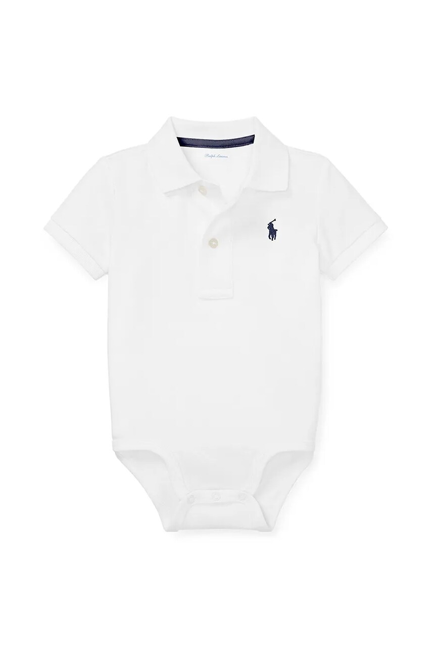 

Бебешко боди от памук Polo Ralph Lauren 3,207E+11, Бял
