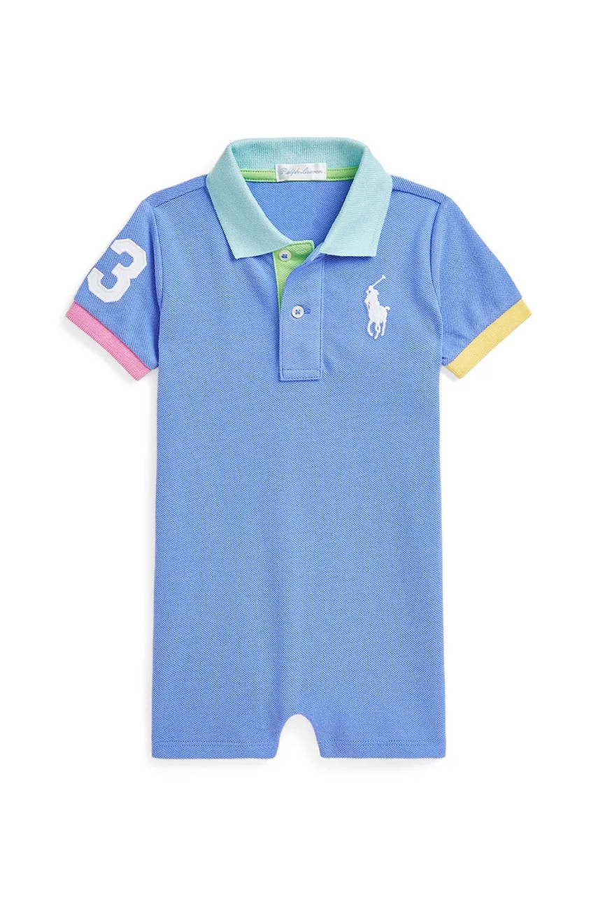 

Бебешки памучен къс гащеризон Polo Ralph Lauren 3,20936E+11, Син