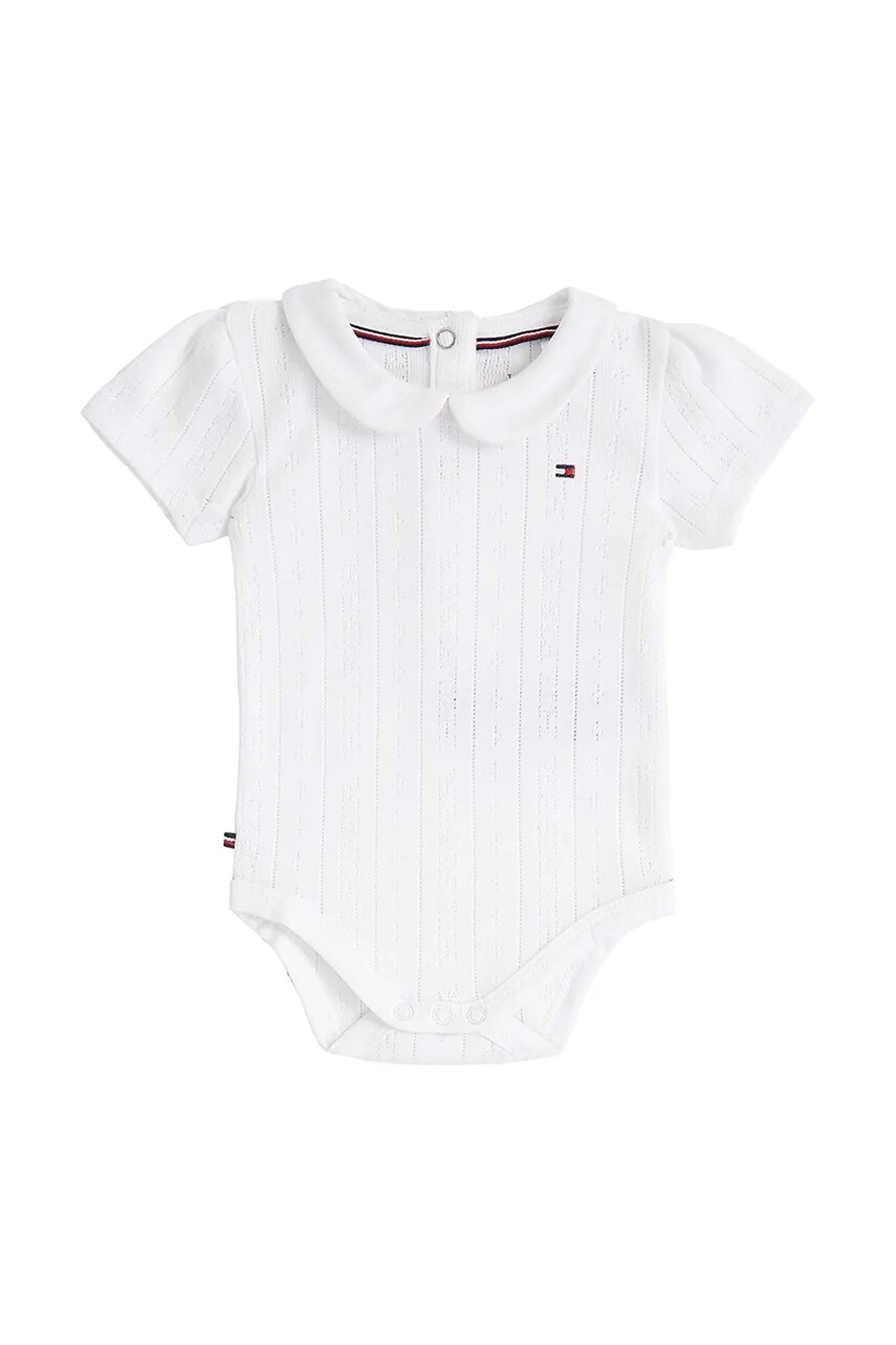 

Бебешко боди от памук Tommy Hilfiger KN0KN02034, Бял