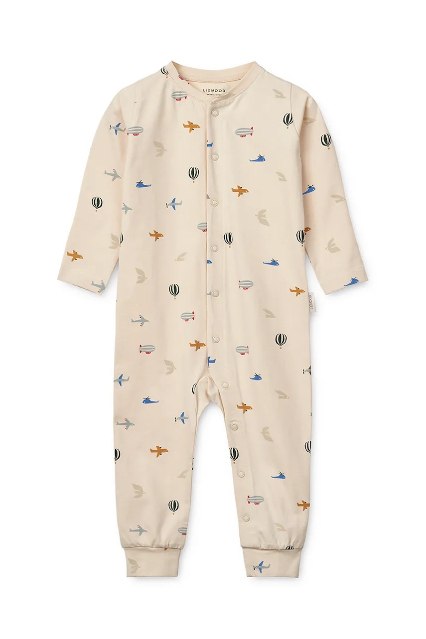 Liewood salopetă din bumbac pentru bebeluși Birk Printed Pyjamas Jumpsuit LW19856