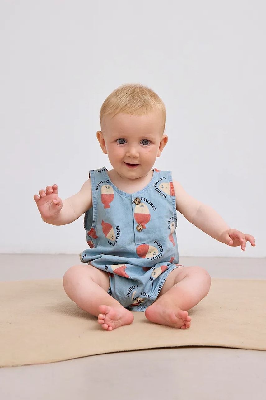 Bobo Choses salopete bebelusi din bumbac Morning Egg 125AB077 Bobo Choses salopete bebelusi din bumbac Morning Egg 125AB077