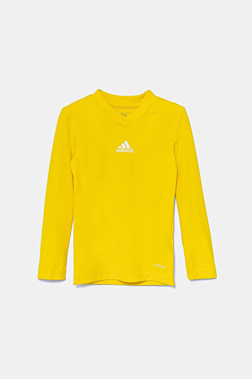 adidas Performance longsleeve copii culoarea galben, cu imprimeu, GN7514 adidas Performance longsleeve copii culoarea galben, cu imprimeu, GN7514