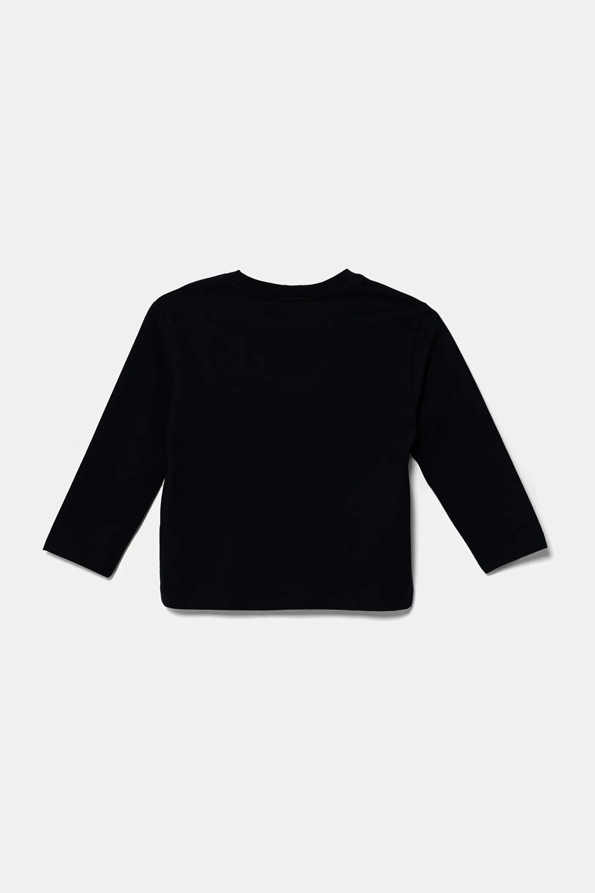 Хлопковый детский лонгслив United Colors of Benetton цвет синий с принтом 35RYG10I6 Хлопковый детский лонгслив United Colors of Benetton цвет синий с принтом 35RYG10I6
