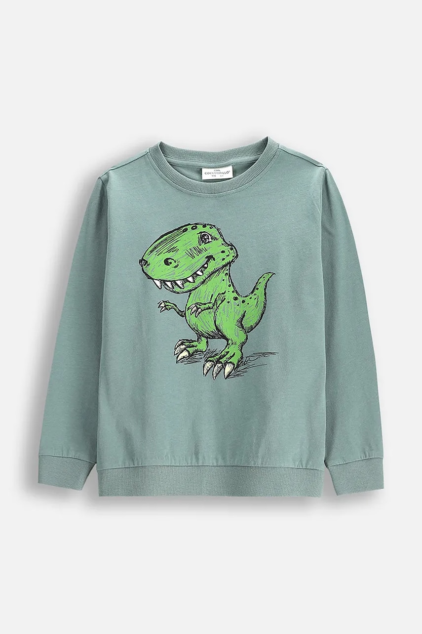 Coccodrillo longsleeve din bumbac pentru copii culoarea verde, cu imprimeu, EVERYDAY BOY Coccodrillo longsleeve din bumbac pentru copii culoarea verde, cu imprimeu, EVERYDAY BOY