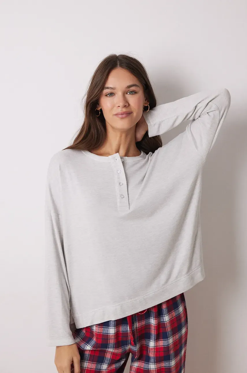 Пижамный лонгслив womensecret MIX AND MATCH PERFECT MATCH женский цвет серый 3278428 Пижамный лонгслив womensecret MIX AND MATCH PERFECT MATCH женский цвет серый 3278428