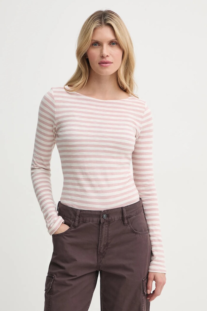 Marc O'Polo longsleeve din bumbac culoarea galben, 500219652597