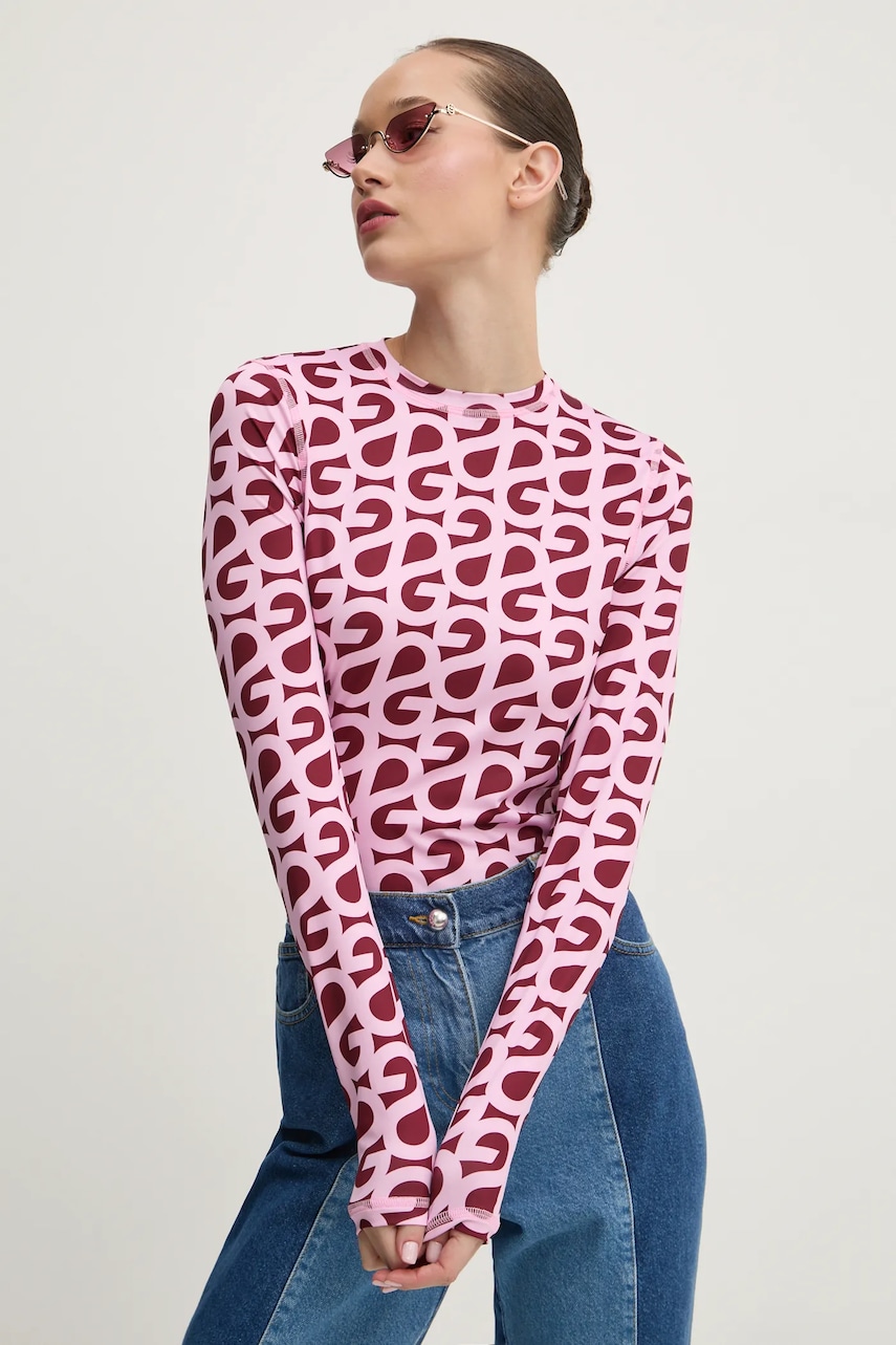 Stine Goya longsleeve femei, culoarea roz, SG-PS25-T007-2244 Stine Goya longsleeve femei, culoarea roz, SG-PS25-T007-2244