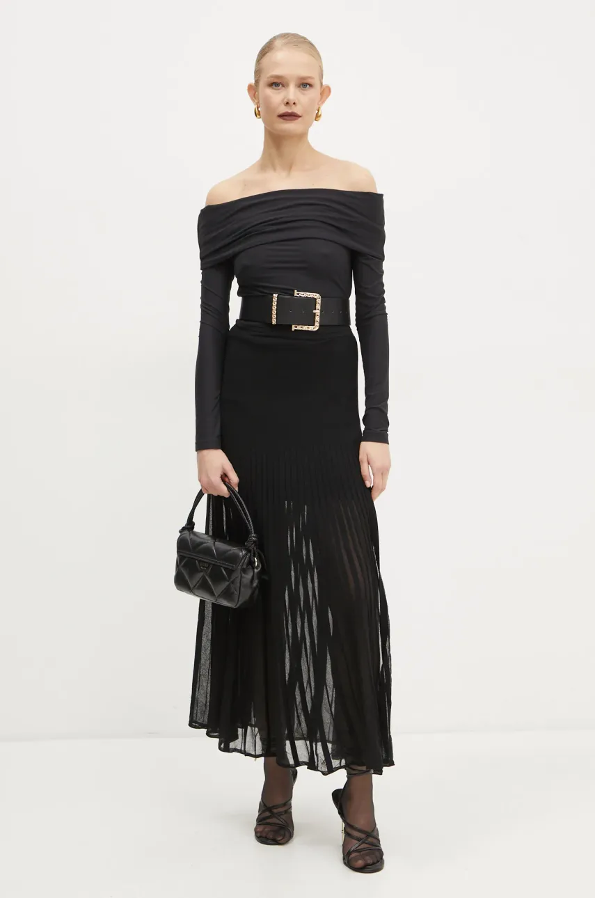Лонгслив Guess ABBY женские цвет чёрный испанское декольте W5RP07 KCDE0 Лонгслив Guess ABBY женские цвет чёрный испанское декольте W5RP07 KCDE0