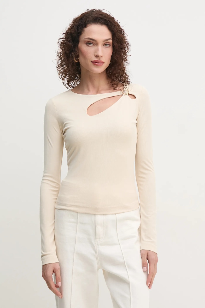 

Блуза с дълги ръкави Guess ZAMA в бежово W5RP12 KAQL2, Бежов