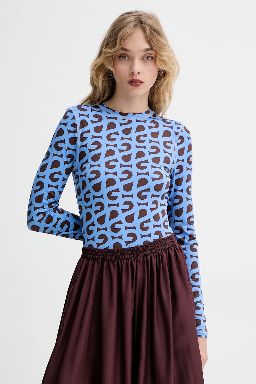 Stine Goya longsleeve culoarea violet, SG-SS25-T007-2244 Stine Goya longsleeve culoarea violet, SG-SS25-T007-2244