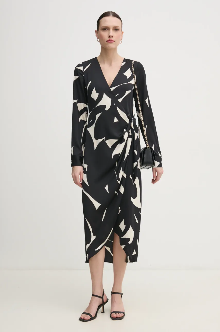 Dkny rochie culoarea negru, midi, evazată, DD4JSD34 Dkny rochie culoarea negru, midi, evazată, DD4JSD34