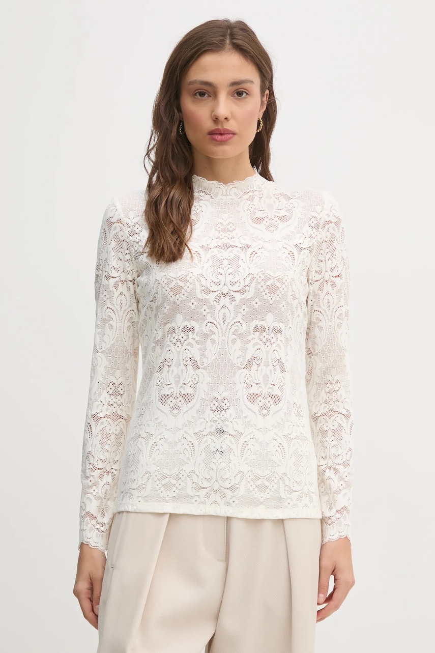 OUI bluza femei, culoarea bej, neted, 91003 OUI bluza femei, culoarea bej, neted, 91003