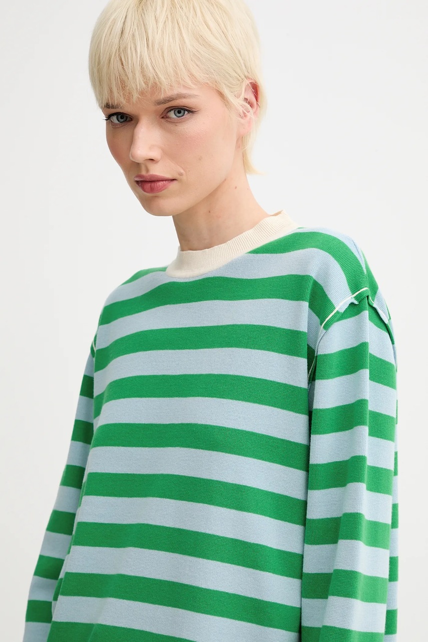 Βαμβακερό πουλόβερ Sunnei χρώμα: πράσινο, RTWXKNW015 φωτογραφία