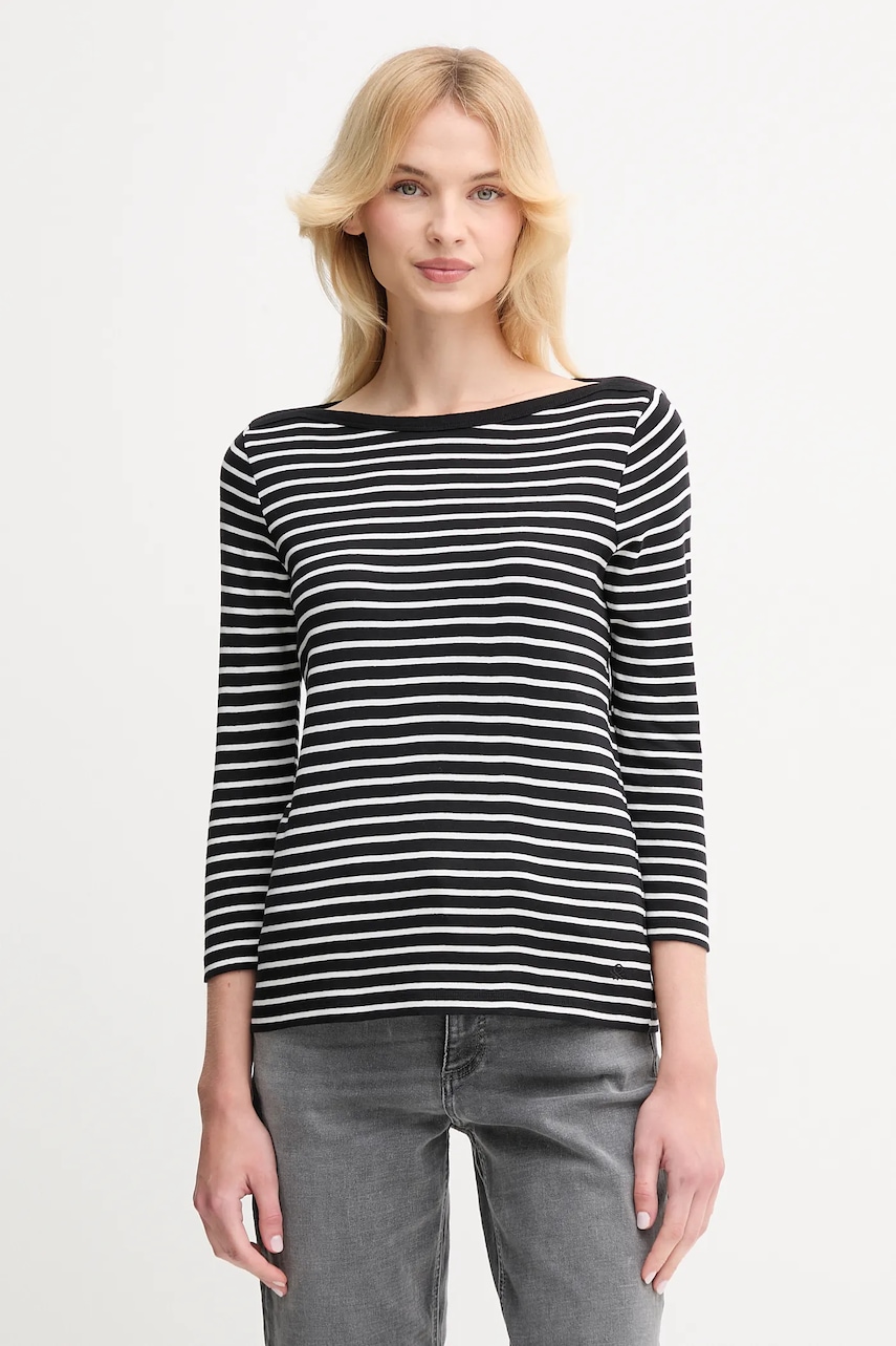 United Colors of Benetton longsleeve din bumbac culoarea galben, 30YSD109W
