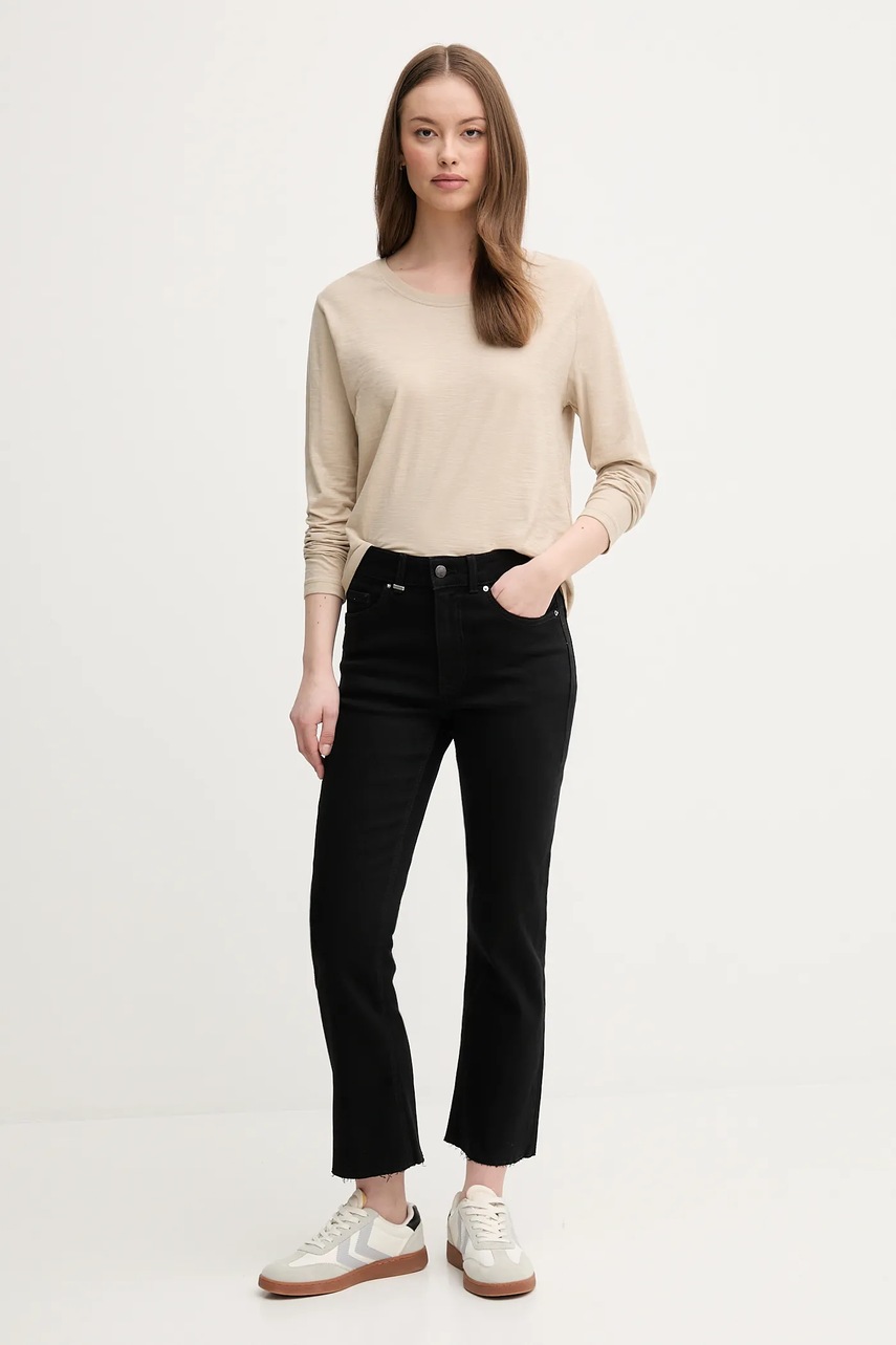 Хлопковый лонгслив United Colors of Benetton цвет бежевый 3BVXD109G