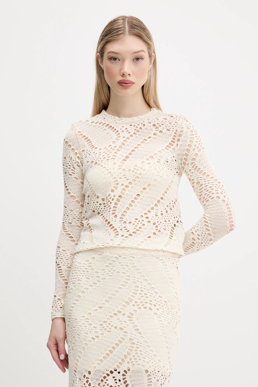 Desigual pulover DENIS culoarea bej, light, 25SWTKAM