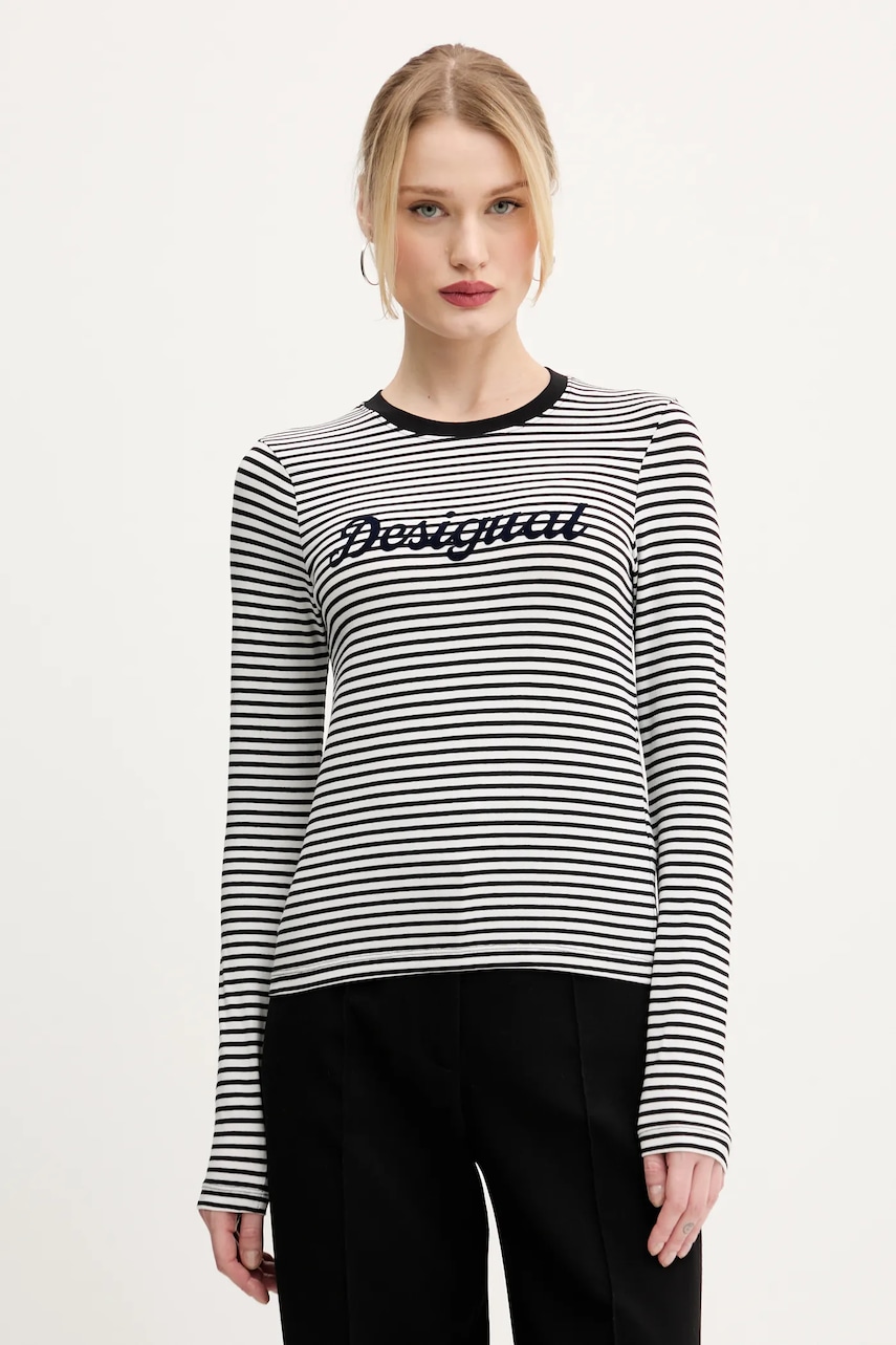 Desigual longsleeve WISCONSIN culoarea negru, 25SWTK85
