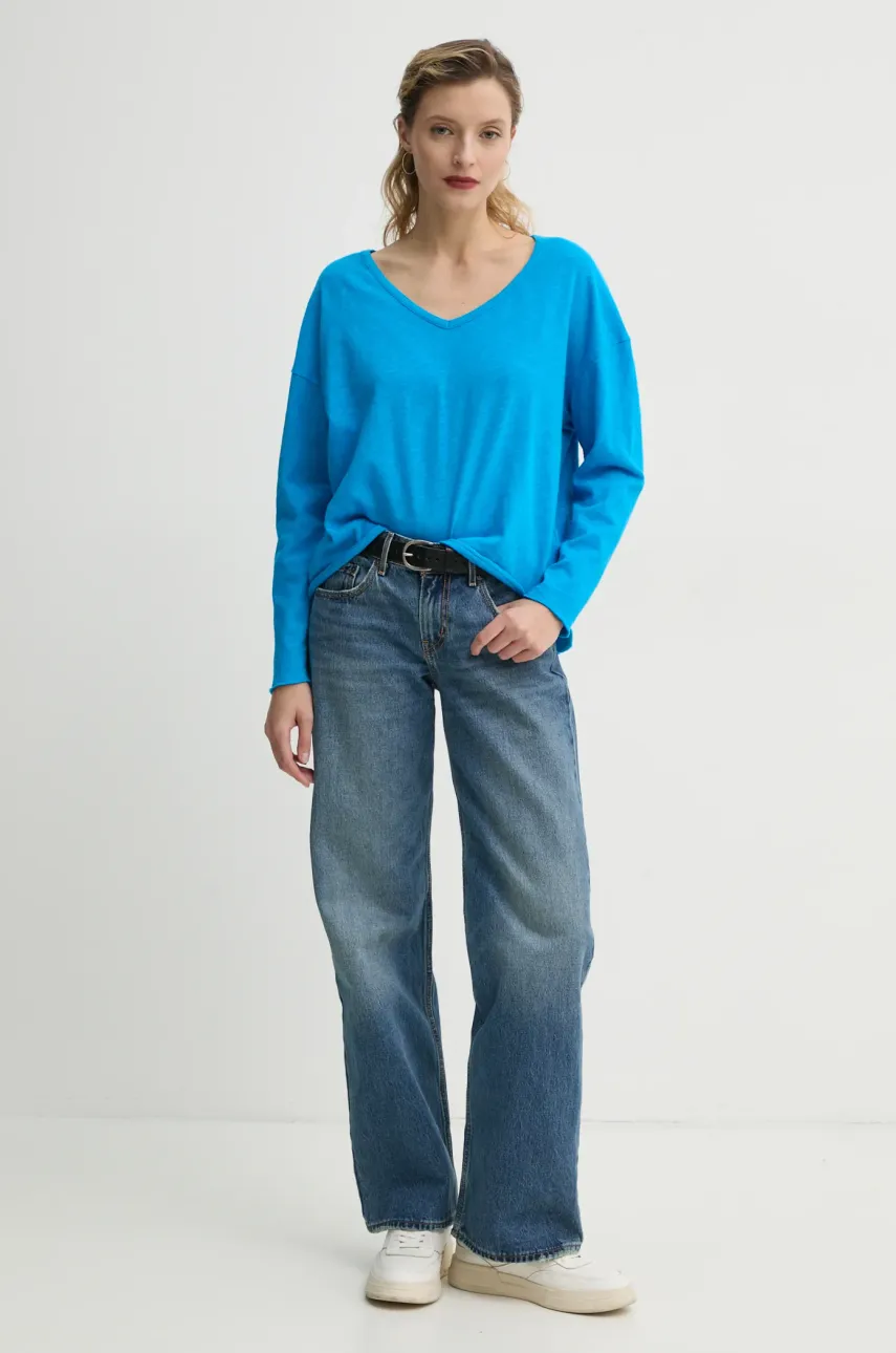 Хлопковый лонгслив American Vintage цвет фиолетовый SON02GGE25 Хлопковый лонгслив American Vintage цвет фиолетовый SON02GGE25